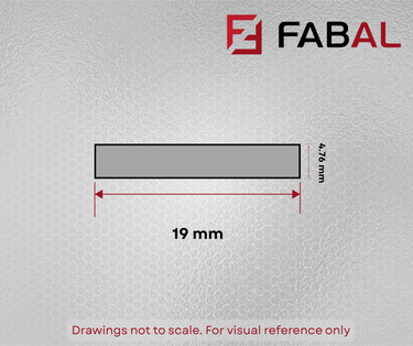 19mm x 4.76mm (3/4"x 3/16") Aluminium Flat Bar