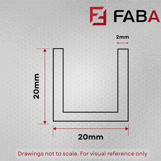 20mm x 20mm x 2mm Aluminium Channel