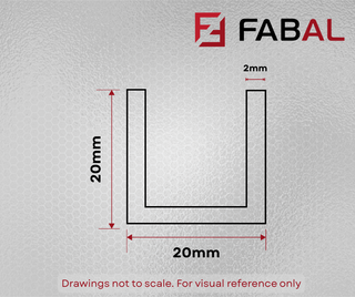 20mm x 20mm x 2mm Aluminium Channel