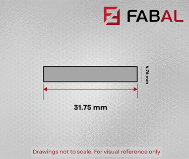 31.75mm x 4.76mm (1.1/4" x 3/16") Aluminium Flat Bar