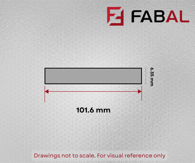 101.6mm x 6.35mm (4" x 1/4") Aluminium Flat Bar