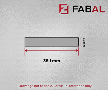 38.1mm x 3.2mm (1.1/2" x 1/8") Aluminium Flat Bar