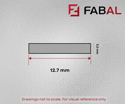 12.7mm x 3.2mm (1/2" x 1/8") Aluminium Flat Bar