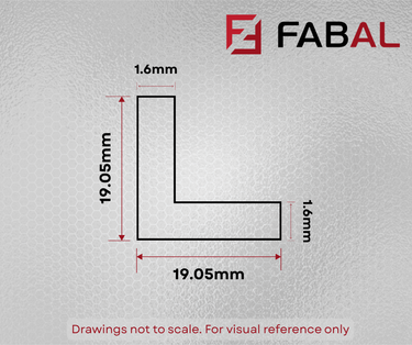 19.05mm x 19.05mm x 1.6mm Angle