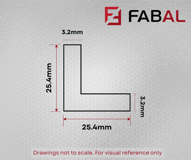 25.4mm x 25.4mm x 3.2mm Angle