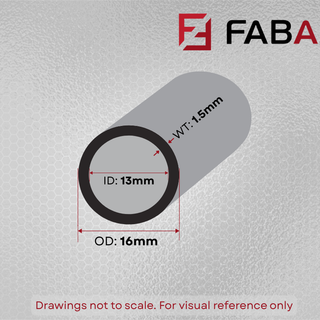 16mm X 1.5mm Aluminium Round Tube