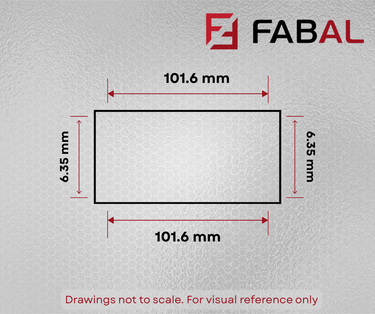 101.6mm x 6.35mm (4" x 1/4") Aluminium Flat Bar
