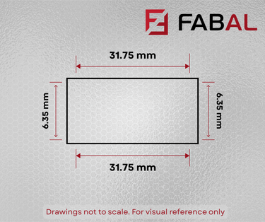 31.75mm x 6.35mm (1.1/4" x 1/4") Aluminium Flat Bar